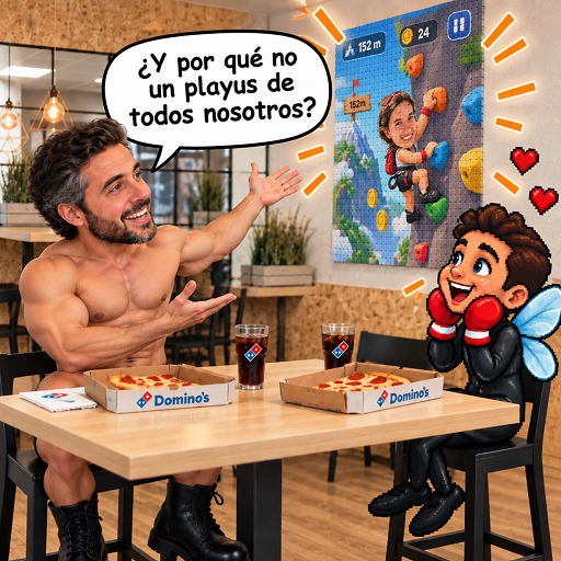 Manu and Alejandro eating pizza brainstorming the idea